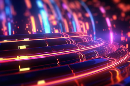 realistic background movement neon lightsの素材