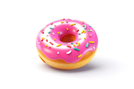 sugar icing donut 3d object backgroundの素材