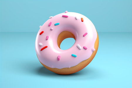 sugar icing donut 3d object backgroundの素材