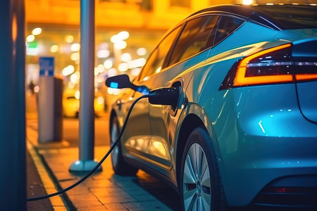 EV charging station for electric car in concept of green energyの素材