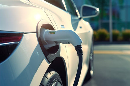 EV charging station for electric car in concept of green energyの素材