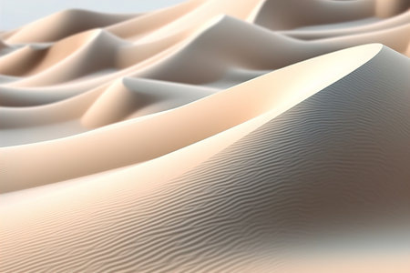Sand dunes in the desert, 3D render illustration.の素材