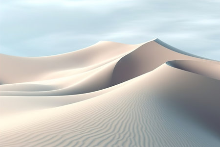 Sand dunes in the desert, 3D render illustration.の素材