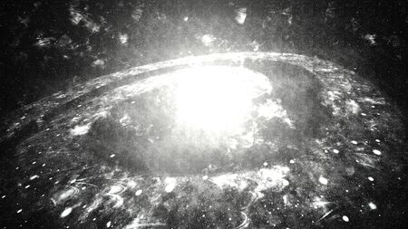 Black and white spiral galaxy about to explode (3d illustration)