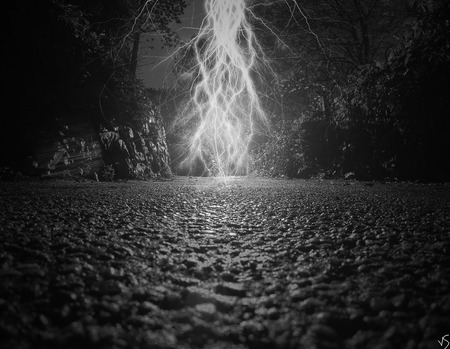 Mysterious lightning in a dark alley