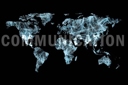 Communication across the worldmapの写真素材