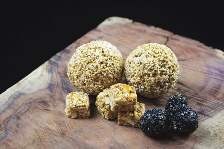 Tilgul OR Sweet Sesame Laddu for Indian festival Makar Sankranti, Sesame seed ball and tilgul....
