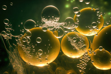 A creative underwater photograph of air bubbles in lovely lighting. to create a luxurious interiorの素材