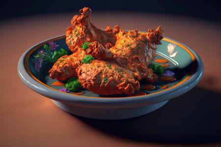 a dish of fried chickenの素材