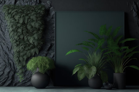 a green wall made of black slate. draft of an illustrationの素材