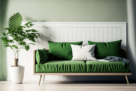 a couch in the living area with room for a mockup,の素材
