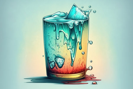 a glass of ice cold waterの素材
