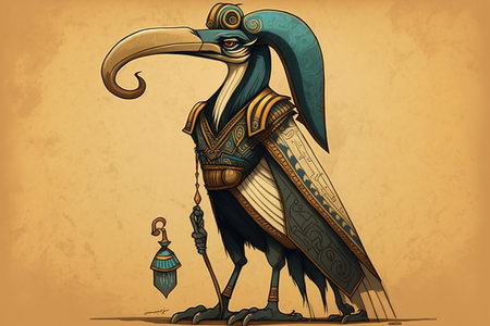 A lovely representation of Egyptian God Thothの素材