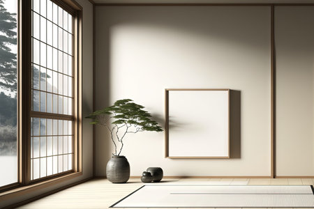 A vacant, spotless, Japanese style modern roomの素材