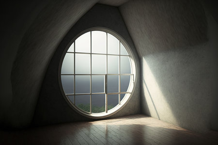 a room with a big windowの素材