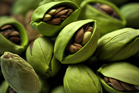 An image of pistacho nuts up closeの素材