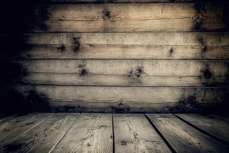 an old wooden board wall as a backdropの素材