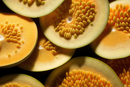backdrop texture of melon bits from a cantaloupeの素材