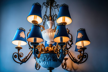 Beautifully decorated ceiling lamps from the vintage eraの素材