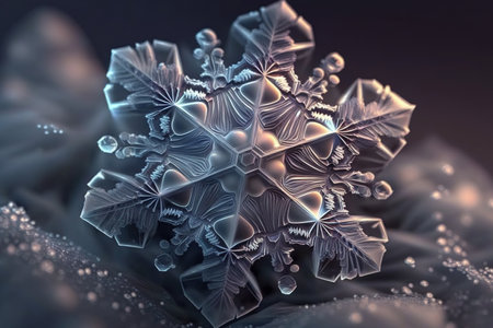 Beautiful macro image of snowflakes. freezing of a water molecule. minus degrees during the winter. fresh start. Ice. The enchantment of fresh water. Nature. cold conditionsの素材