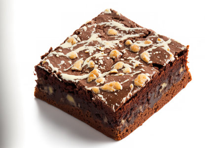 Brownie brownie slice, isolated on a white backgroundの素材