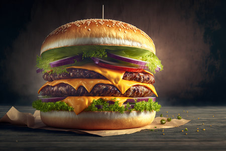 Burger with cheese Stock photo Burger, cheeseburger, food, and hamburgerの素材