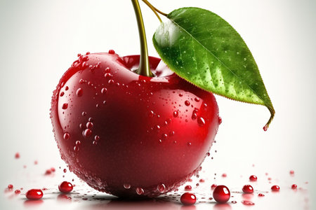 Cherry, isolated on a background of whiteの素材