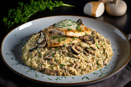 Chicken and mushroom risottoの素材