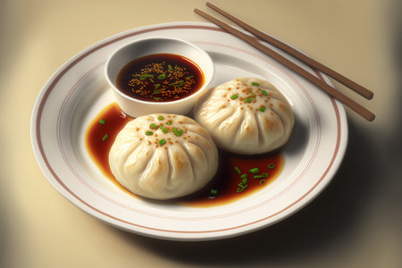 Chinese dish called baoziの素材