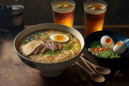 Chicken soup and pork bone ramen from Kumamotoの素材