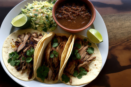 chicken tacos, carnitas, and real barbacoa from Mexicoの素材