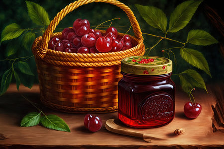 Cherry basket and cherry jamの素材
