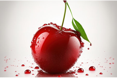Cherry, isolated on a background of whiteの素材