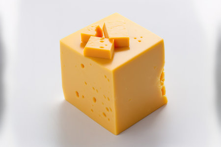 cheddar cheese, white backdrop, solitaryの素材