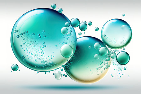 bubbles made of water and air on a white backgroundの素材