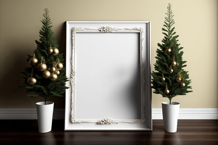 christmas empty frames , Christmas mockup frame , Christmas tree pineの素材