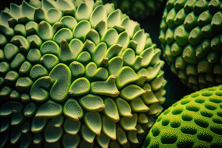 Close up Background with Fresh Green Jackfruit Textureの素材
