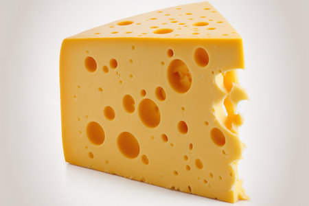 Close up of cheese on a white backgroundの素材