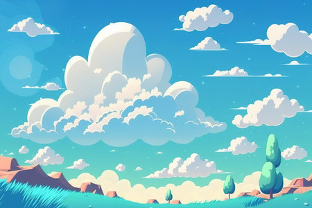Clear blue sky and white clouds. Beautiful white cloud on clear blue sky as nature concept . Clear weather for good summer season. Fresh air breezeの素材