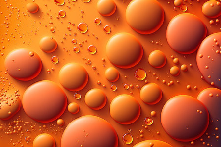 Colorful Waterdrops On Orange Background Textureの素材