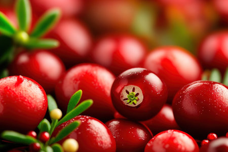 Close up of the cranberry fruit background. the vantage pointの素材