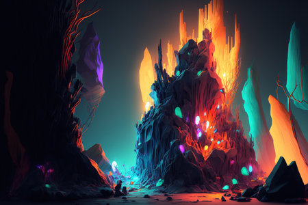 Concept for colorful abstract digital art. Background with a cybertextureの素材