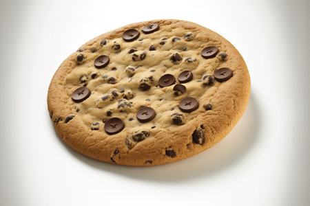 Cookie with Chocolate Chips on Whiteの素材