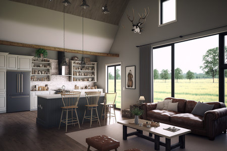 Contemporary Farmhouse with Open Concept Living Areaの素材