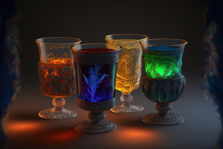 Collection of cup glasses for bar beveragesの素材