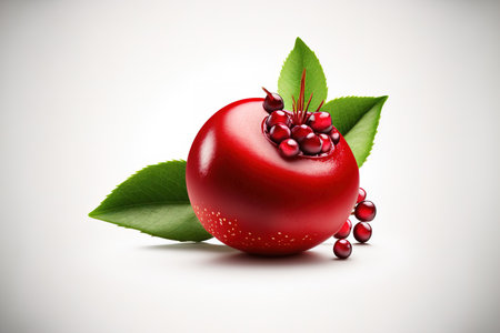 Cranberry. Isolated berry on a white backdrop. Collection. whole field of viewの素材