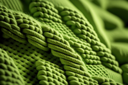 close up of an abstract background with light green knit clothの素材