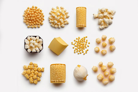 collection Isolated on a white backdrop, popcornの素材