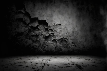 Dark, rough, and black background. either a black, grungy background or a concrete floorの素材