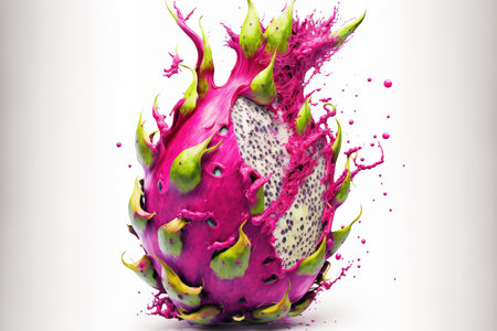 Dragonfruit in a design on a white backdrop. Background is amorphous. On a white background, a pitayaの素材